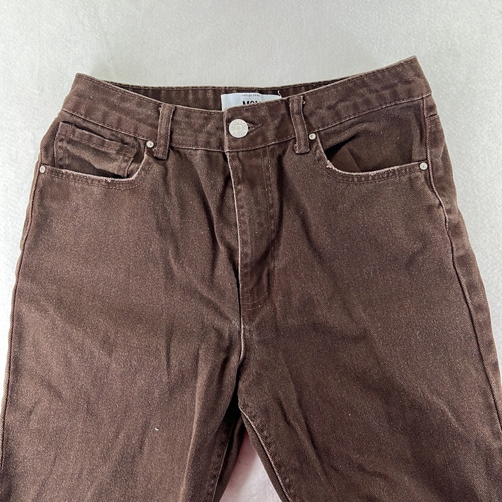 Refuge Brown Jeans Mom Skinny Straight Ankle High Rise Juniors Size 5 Pants - Picture 2 of 10